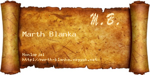 Marth Blanka névjegykártya